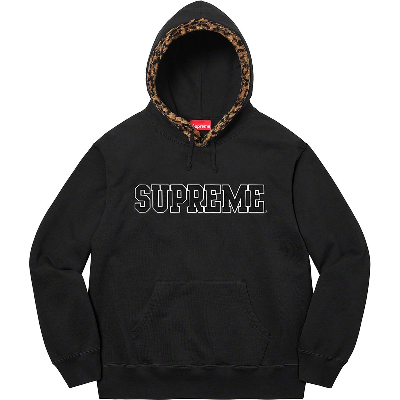 Leopard Trim Hooded Sweatshirt view 4